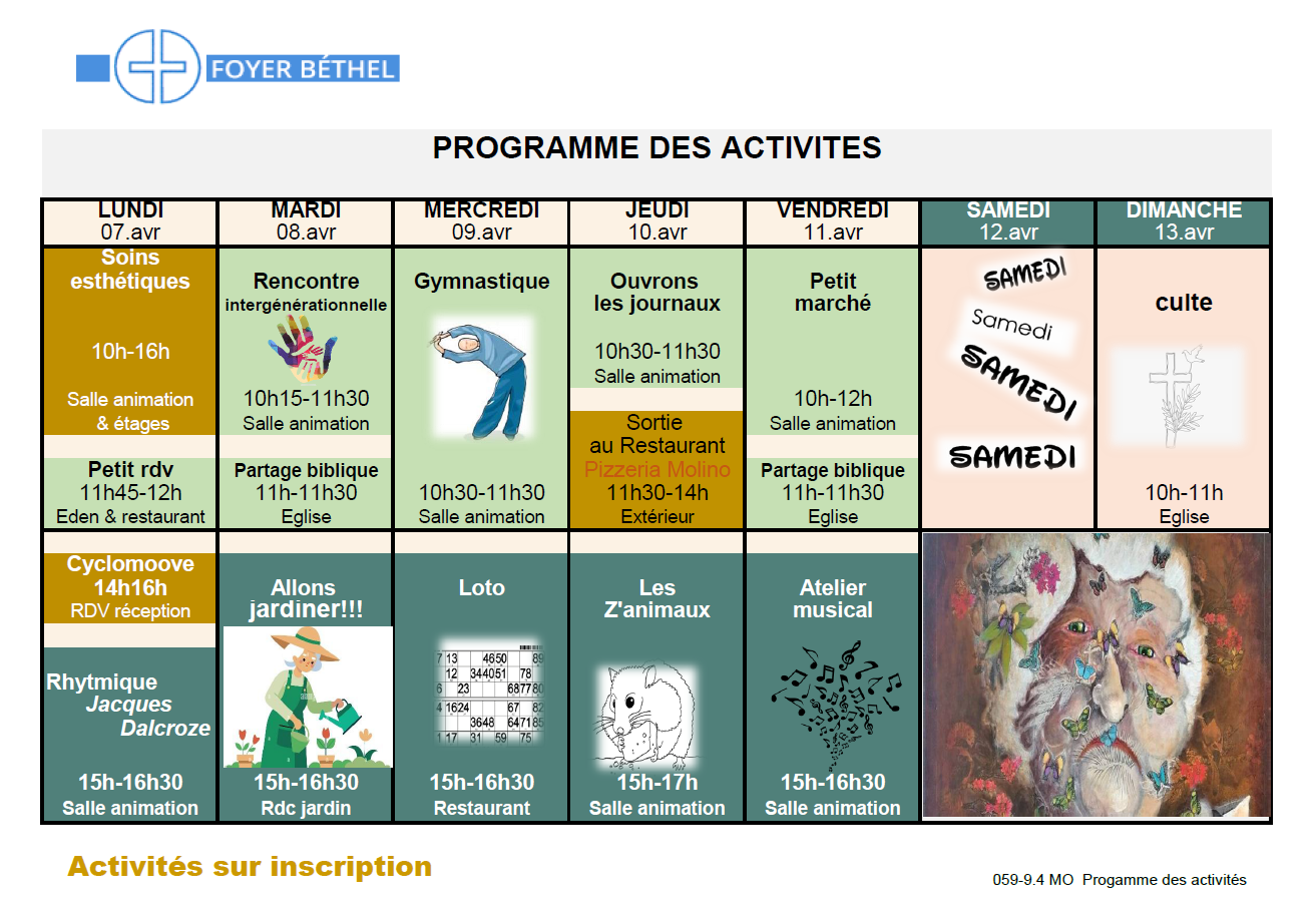 Programme - Foyer Béthel