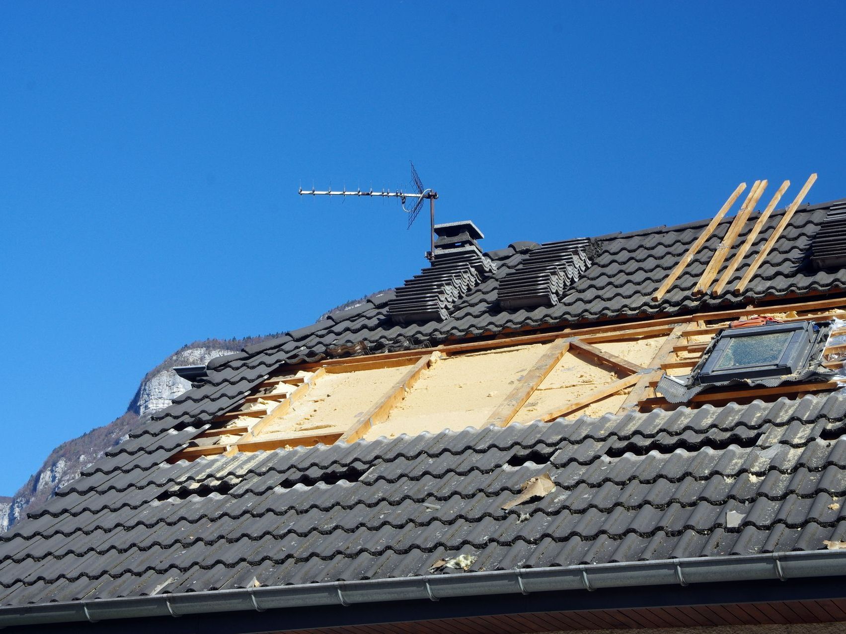 Rénovation d'isolation sur une toiture préexistante 