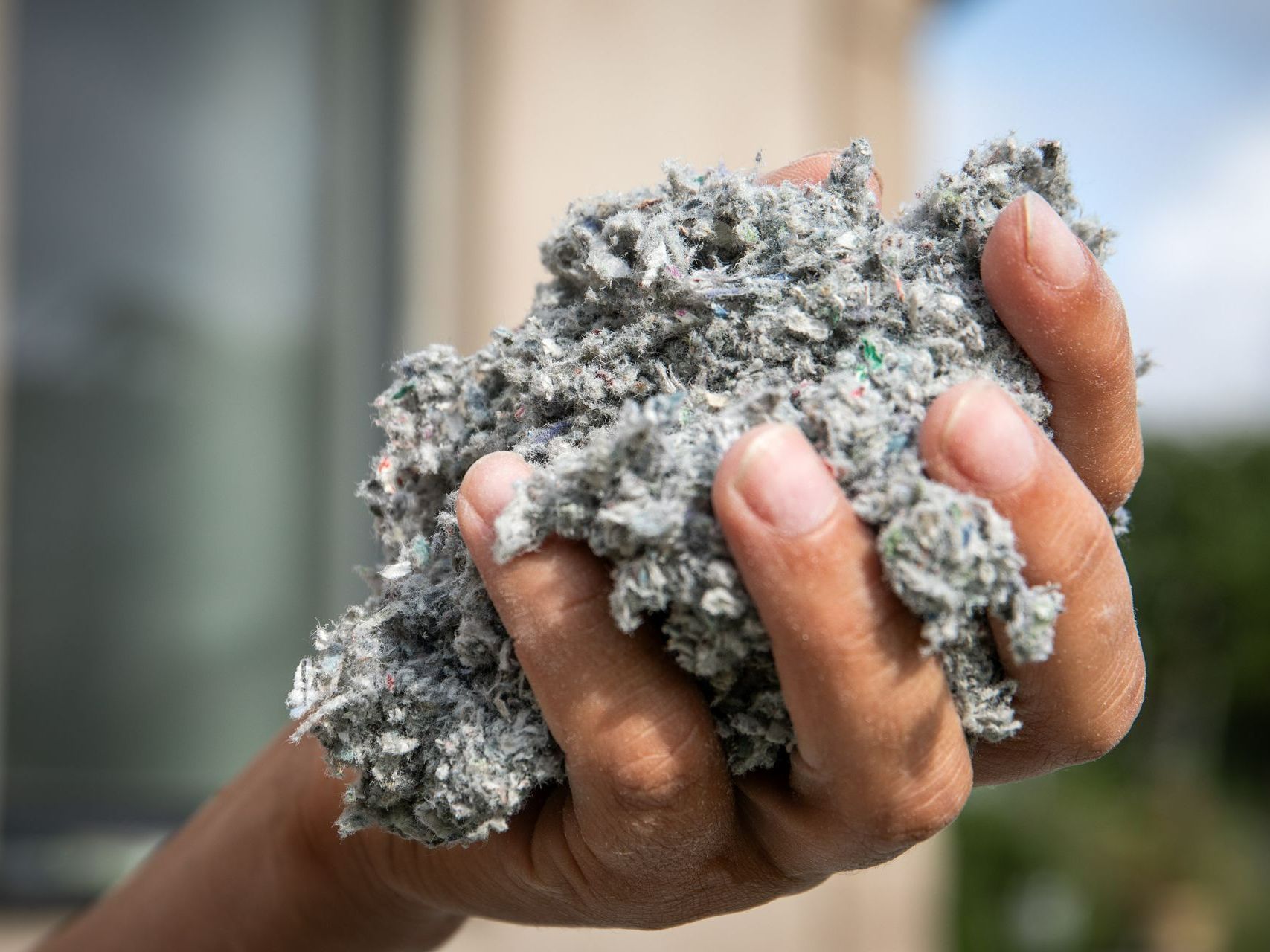 Ouate de cellulose dans une main