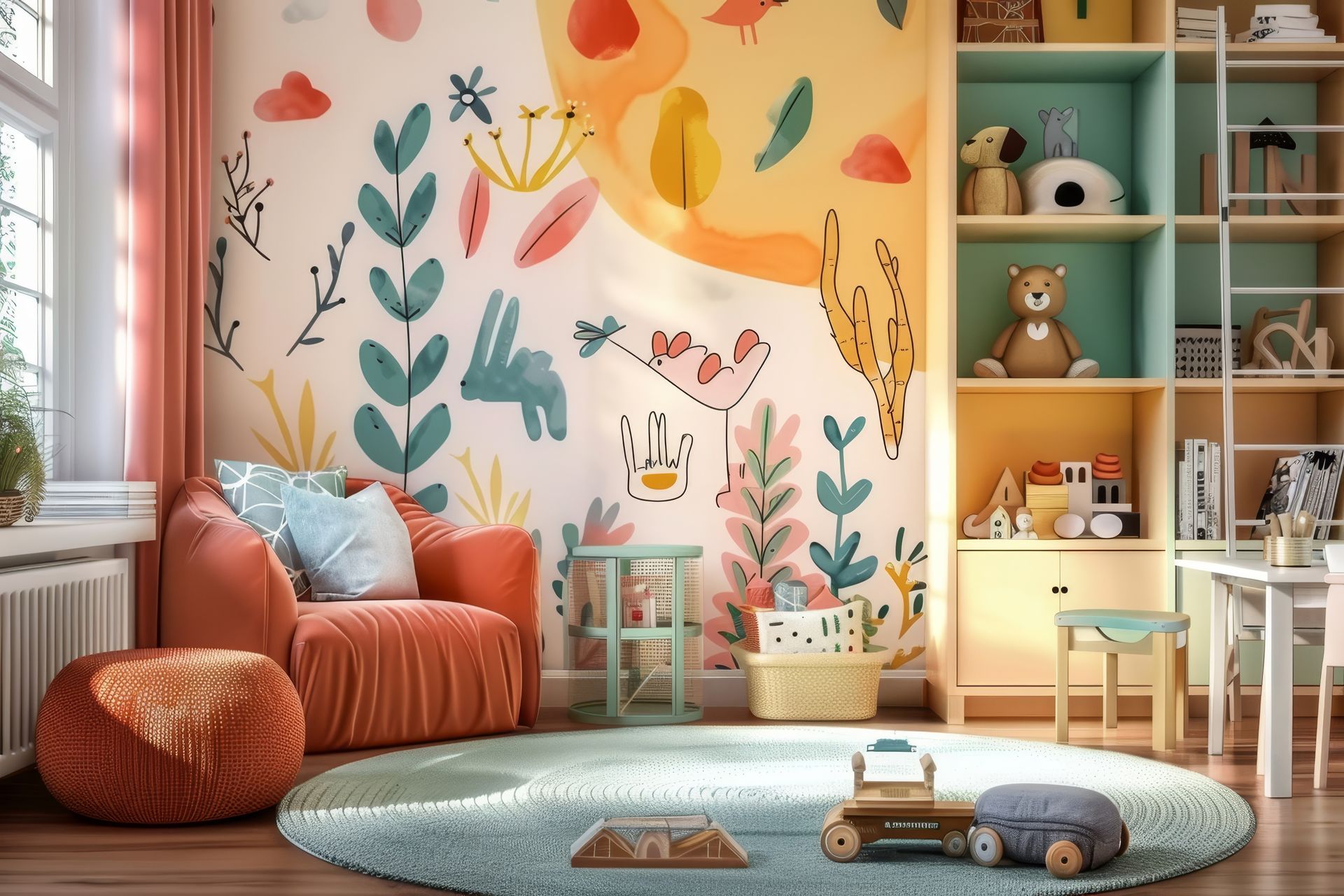 Des autocollants dans une chambre d'enfant