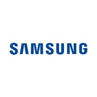 Marca denominativa "SAMSUNG" azul sobre fondo blanco.