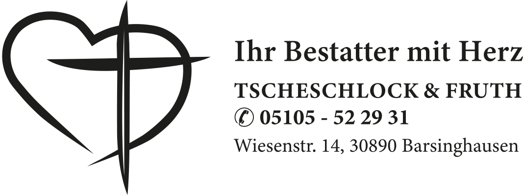 Ein Herz mit einem Kreuz darauf und den Worten „Ihr bestatter mit herz“