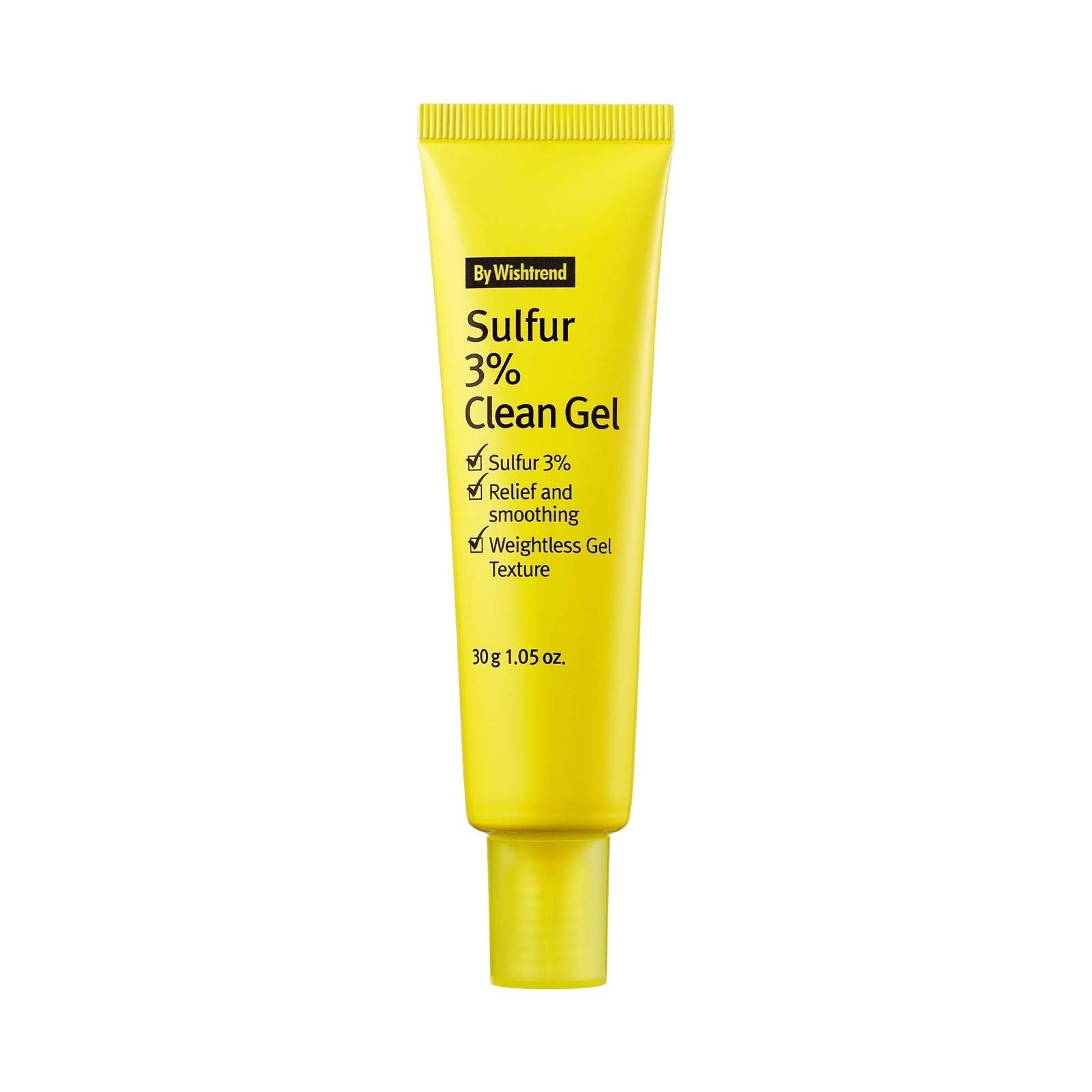 Un tubo amarillo de gel limpio de azufre al 3 %