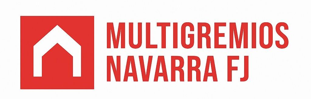 Un logo rojo y blanco para Multigresmos Navarra FJ