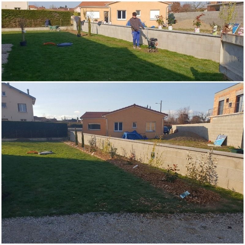 Piscine de jardin avec bordure en pierre incurvée et terrasse environnante, ombragée par des arbres