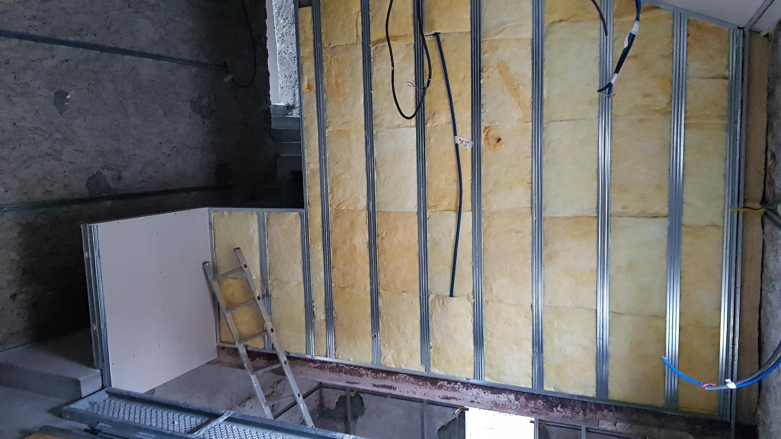 Ossature cloison + laine