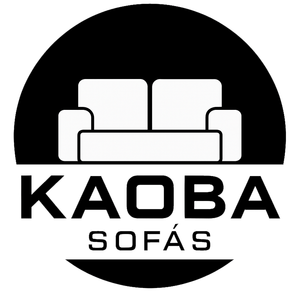 Un logotipo en blanco y negro de un sofá en un círculo.