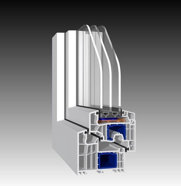 Ein Bild eines Fensters mit drei Glasschichten