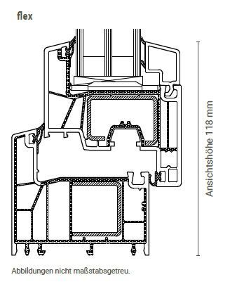 Eine Schwarzweißzeichnung eines Fensters mit Maßangaben.