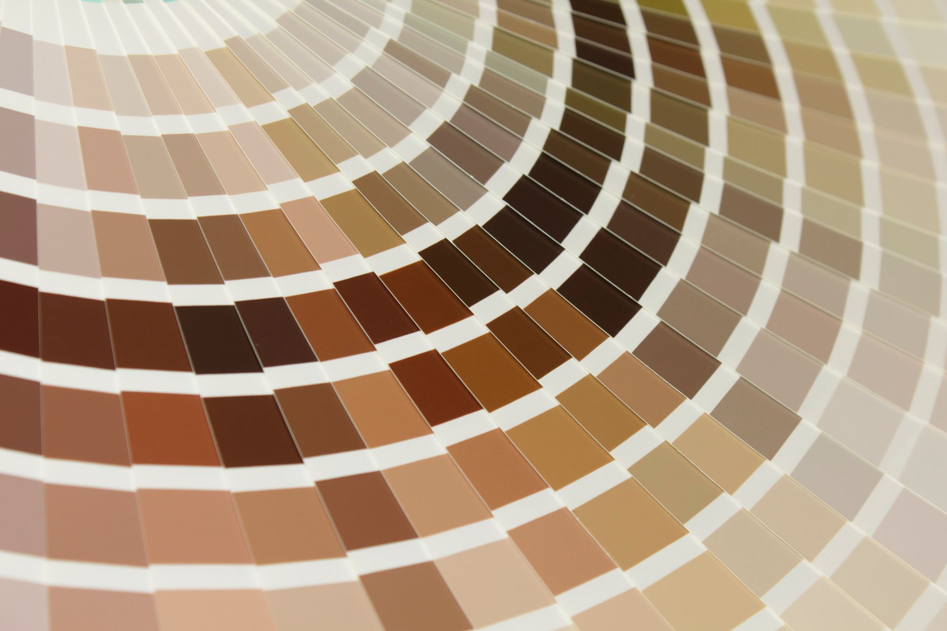 Eine kreisförmige Darstellung verschiedener Brauntöne