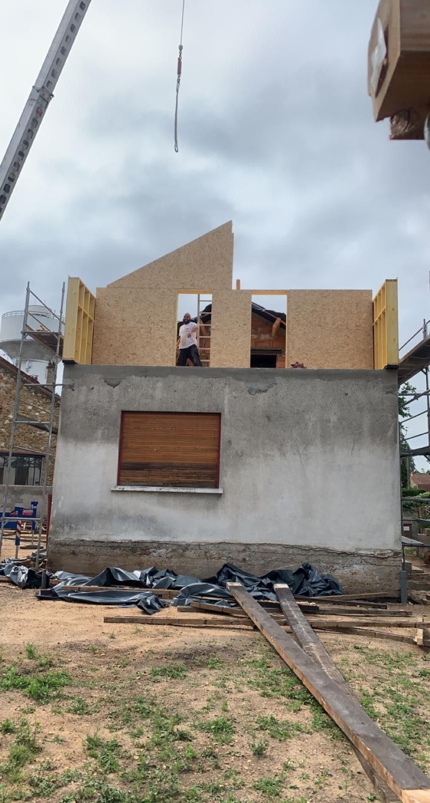 Chantier d'agrandissement d'une maison