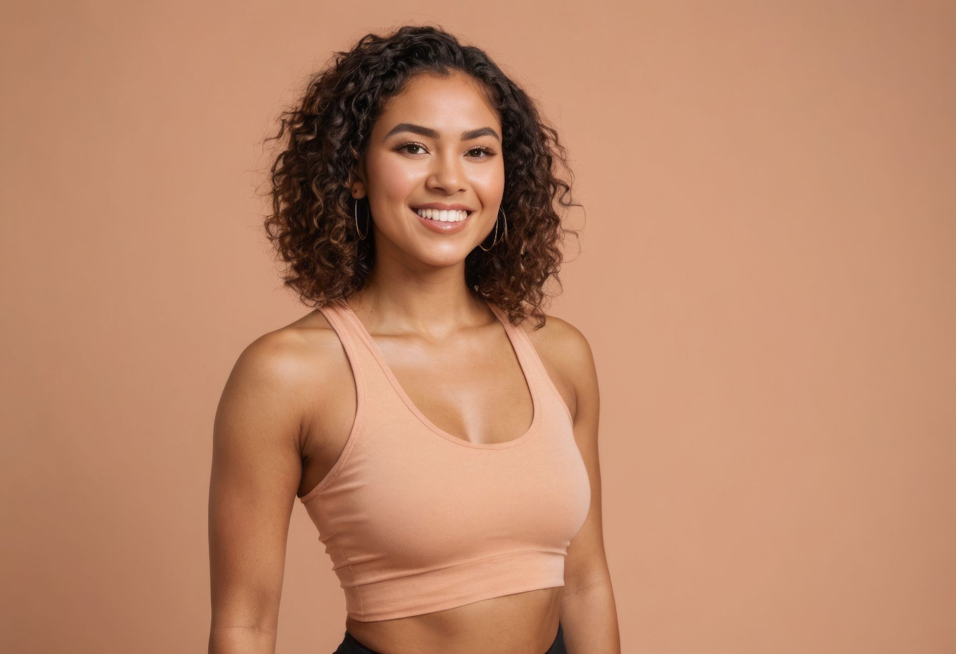 Persona con una manga de compresión de color beige en el brazo, doblada en el codo, contra una camisa blanca.