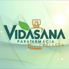 Logo for Vidasana Parafarmacia y Belleza: green text, perfume bottle icon, light background.