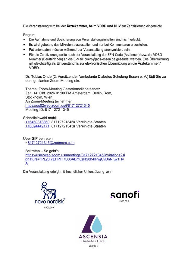 Flyer mit UAD- und Netzwerk-Logos, grünen Akzenten und einem Zeitplan mit vielen Textdetails zu den Veranstaltungen.