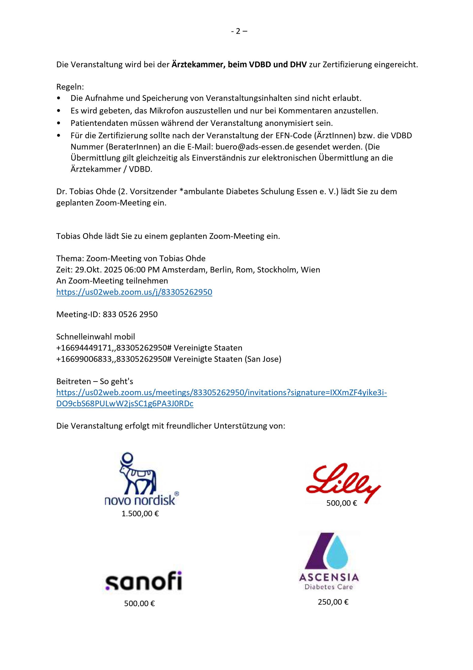 Einladung Treffen des Gestdiab  2025