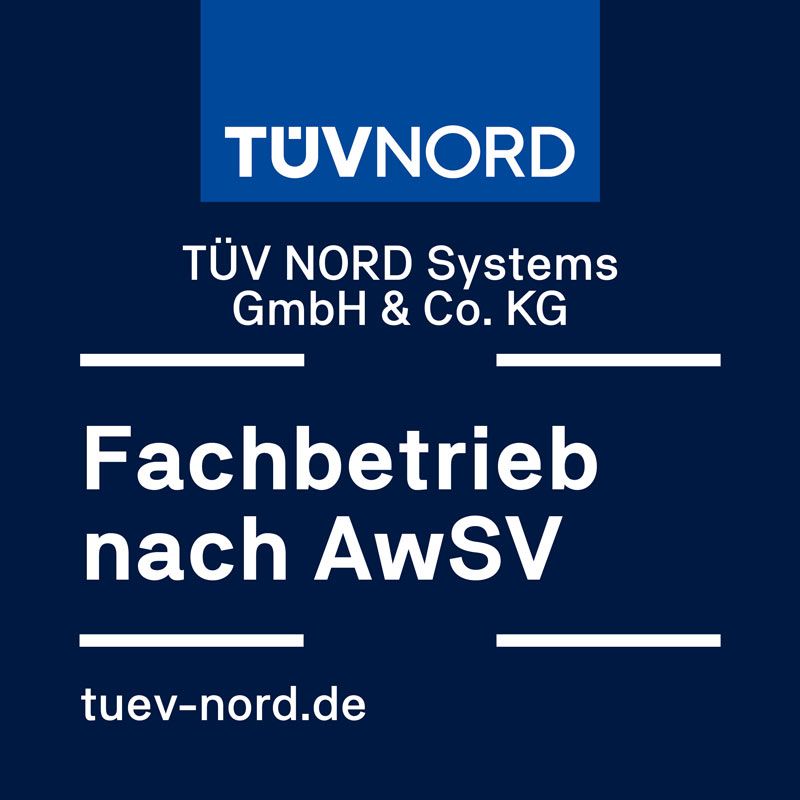 Ein blau-weißes Logo für die TÜV Nord Systems GmbH & Co. KG