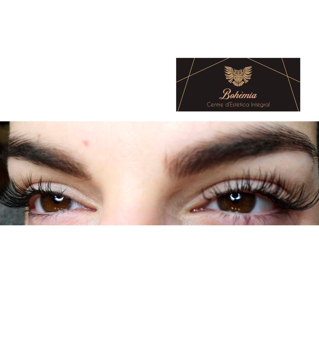 Un primer plano de los ojos de una mujer con pestañas largas.
