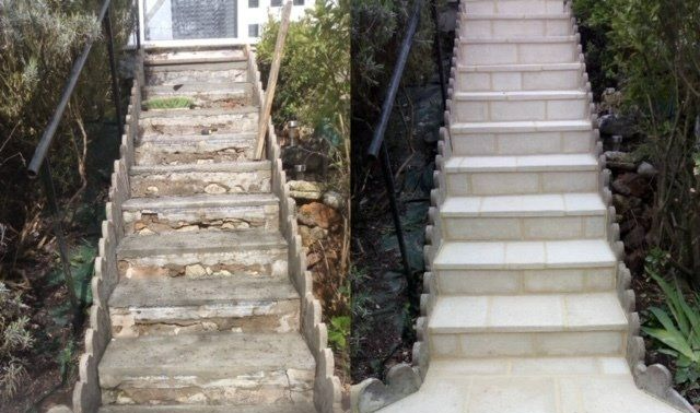 Avant/après escalier dalles moyennes Touraine