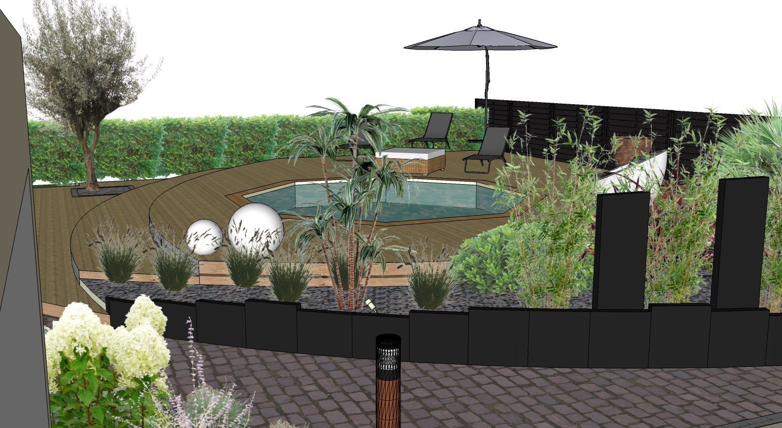 Plan 3D pour la création d'un jardin