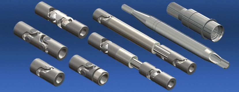 Ein Bündel Metallrohre auf blauem Hintergrund