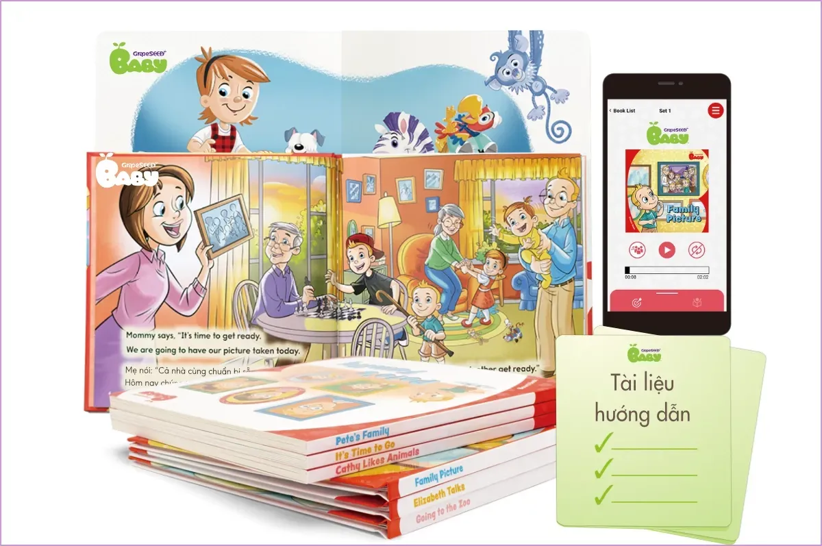 Bộ sách song ngữ GrapeSEED Baby dành cho trẻ 0-3 tuổi
