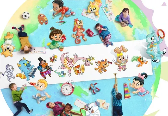 Children educational activities and characters
