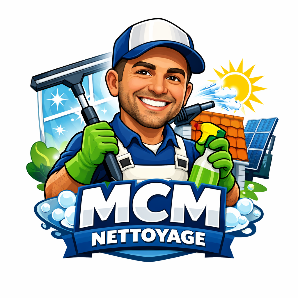 Logo de voiture classique bleu avec fond rayé rouge et blanc.