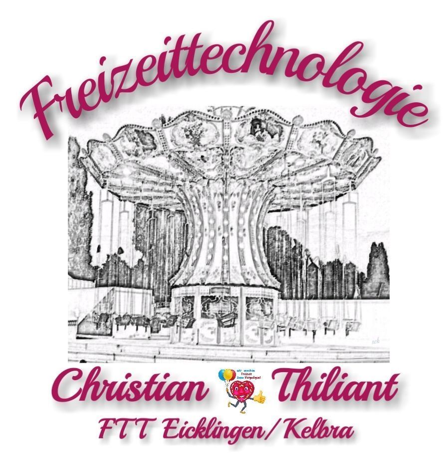 Eine Zeichnung eines Karussells mit der Aufschrift „Freizeittechnologie“