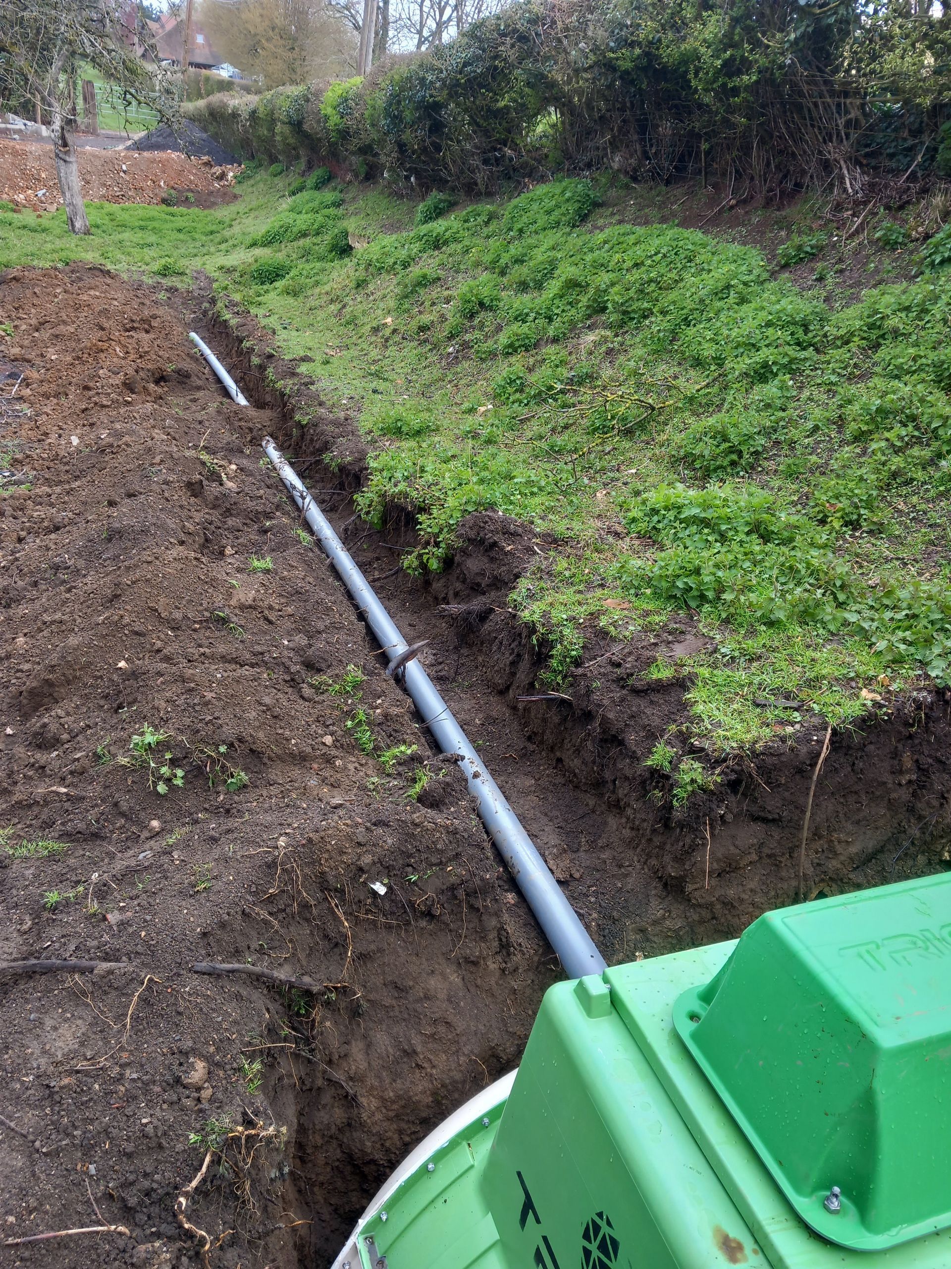 Microstation installée avec canalisation raccordée