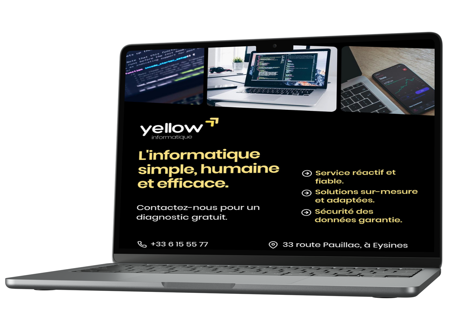 Un ordinateur portable ouvert qui donne sur un site internet
