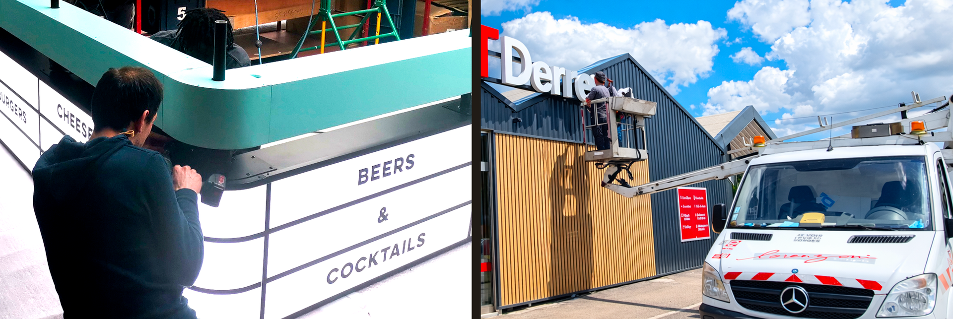 Deux scènes de restaurant en plein air