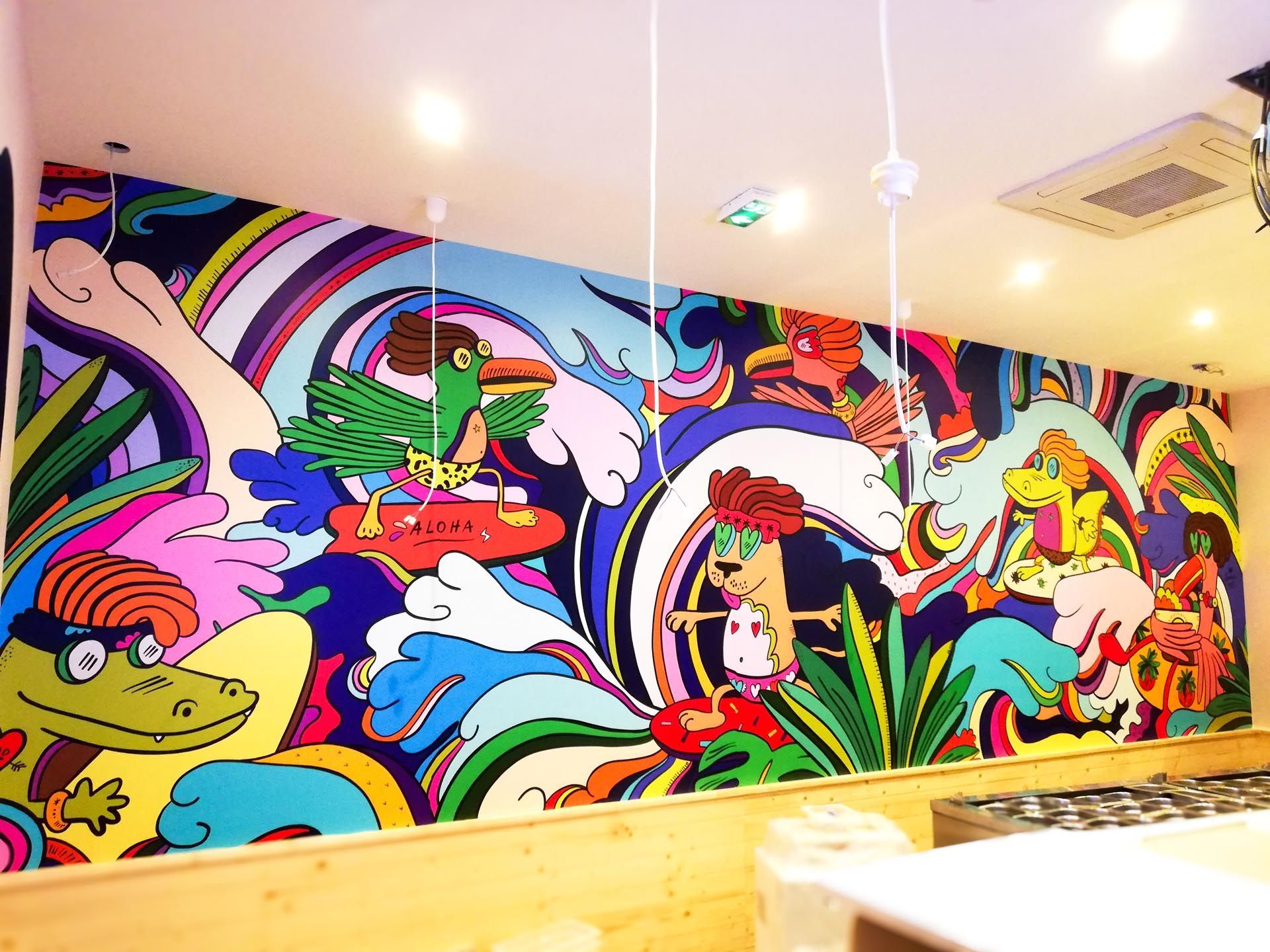 Adhésif fresque murale Pokawa