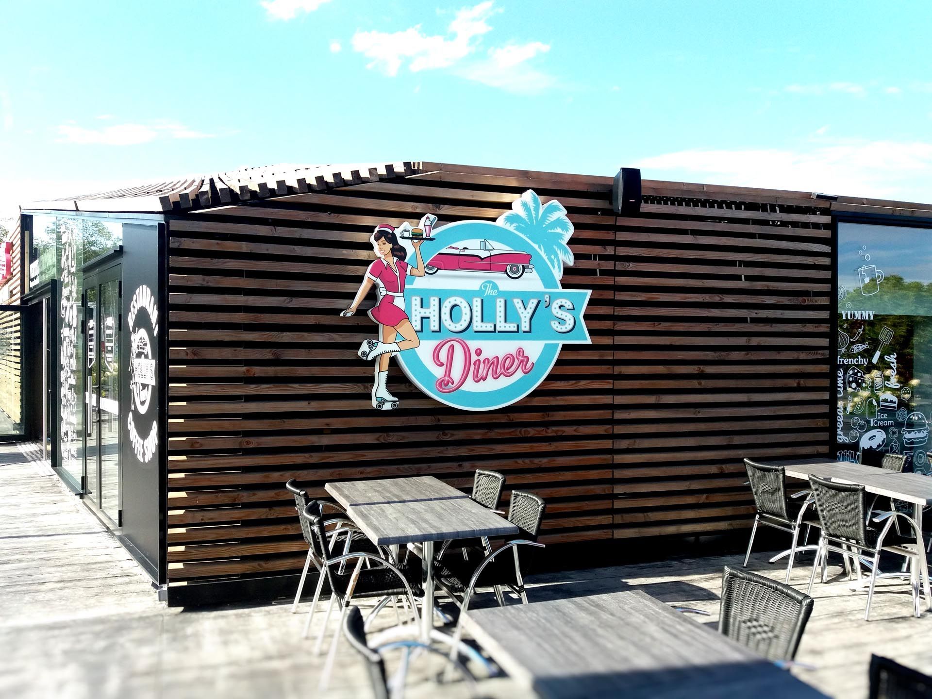 Caisson lumineux Holly's Diner