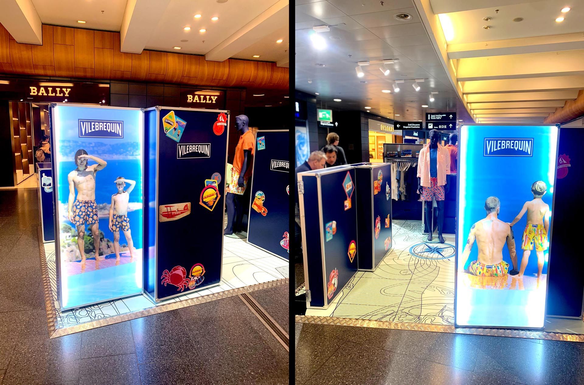 Écran lumineux Vilebrequins aéroport Zurich