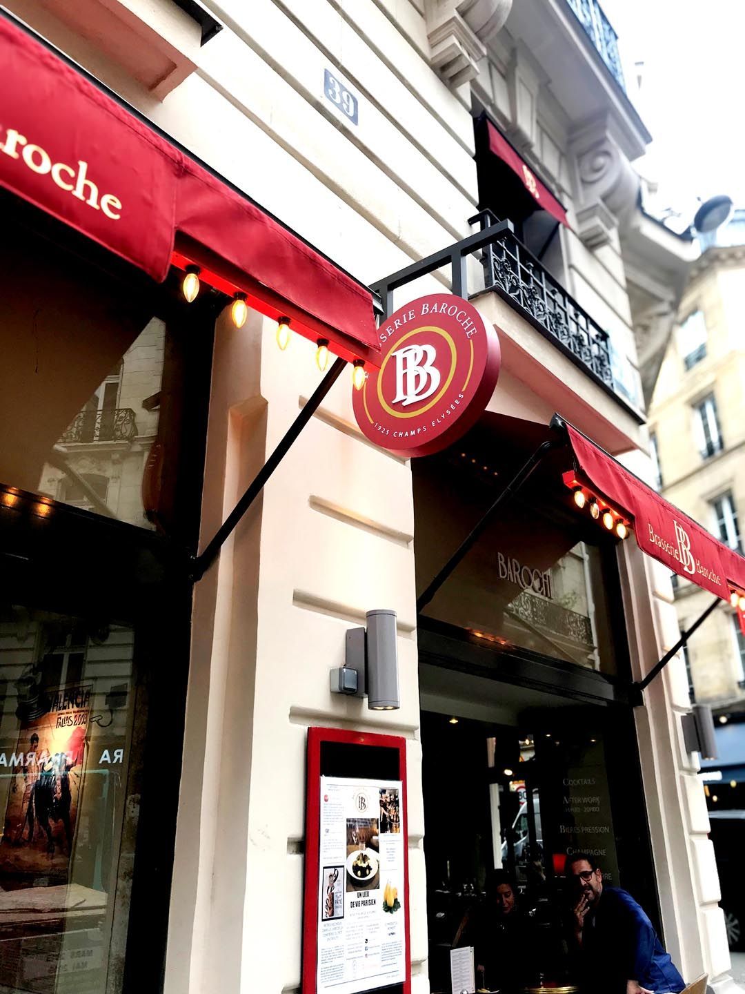 Enseigne drapeau ronde personnalisée brasserie Baroche