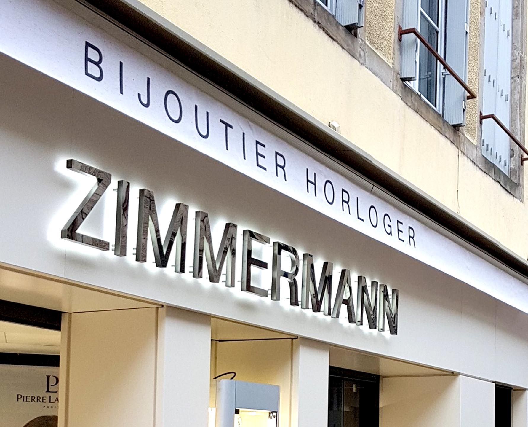 Enseigne éclairage indirect bijouterie Vosges