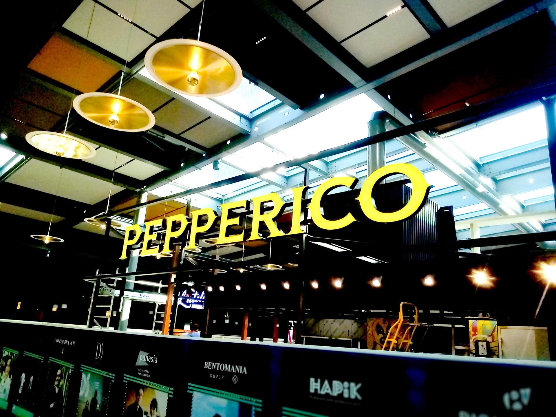 Enseigne intérieur lumineuse centre commercial restaurant