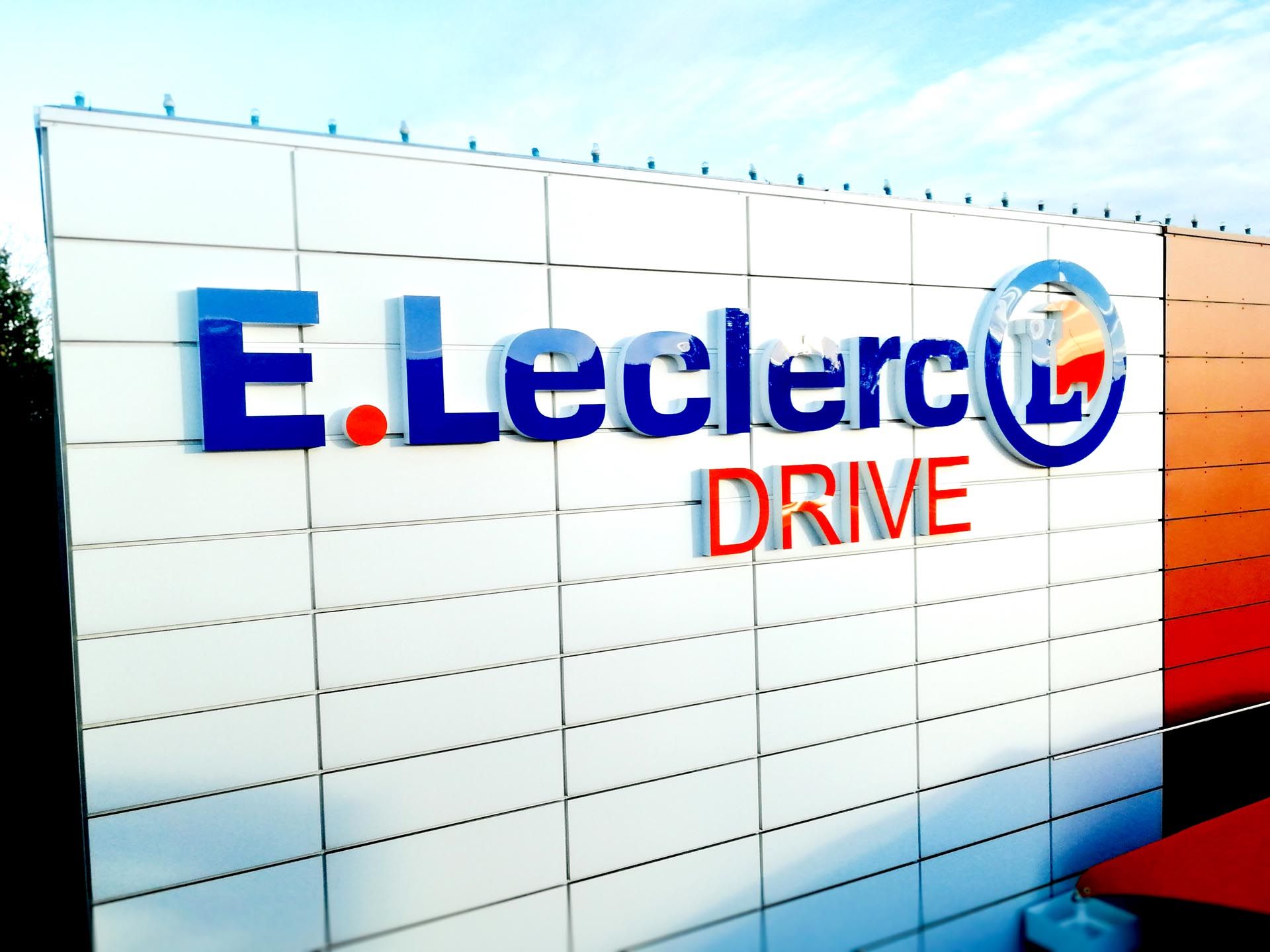 Enseigne lettre boîtier extérieur Leclerc