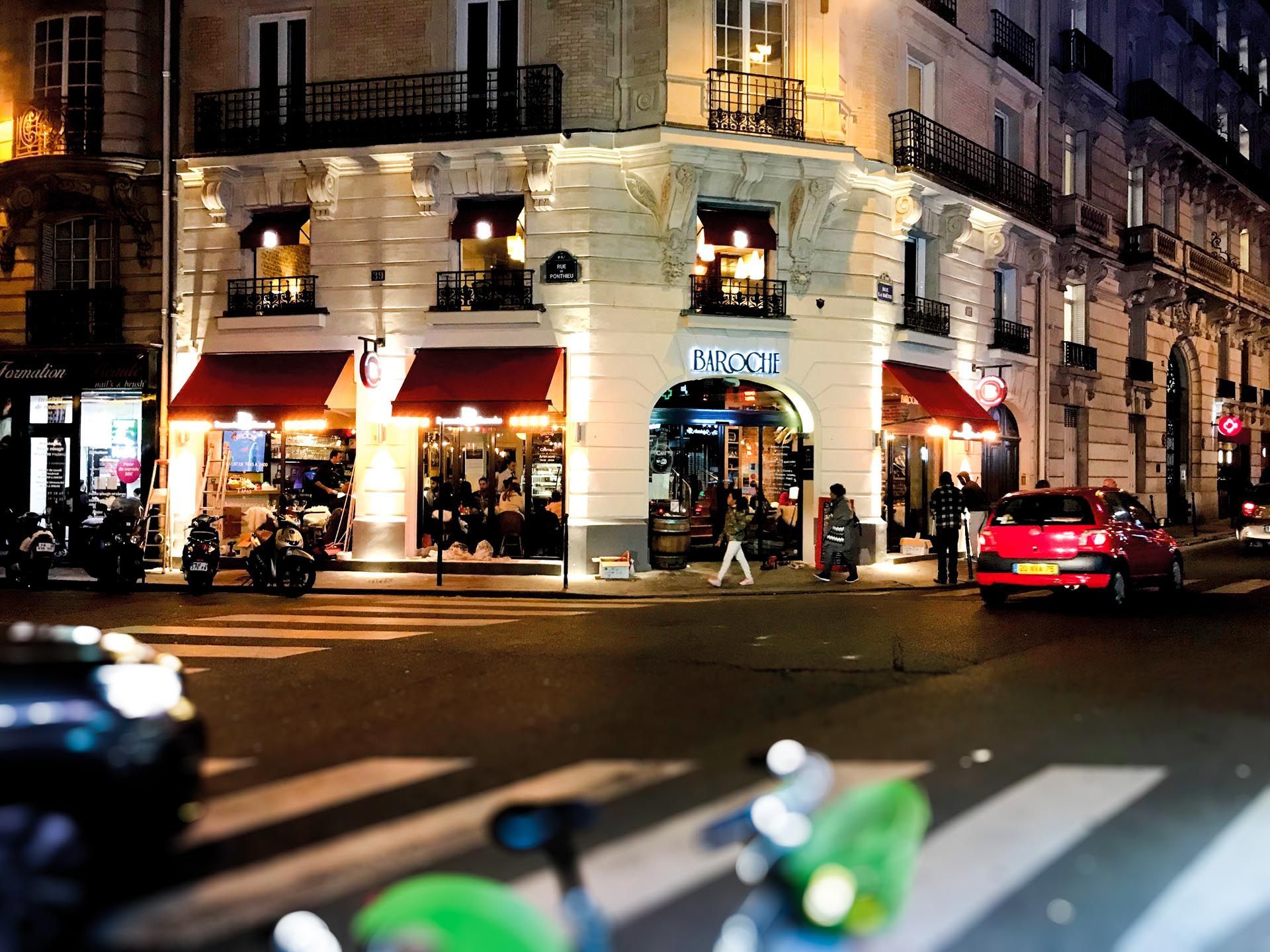 Enseigne lumineuse lettres découpées Paris épicerie