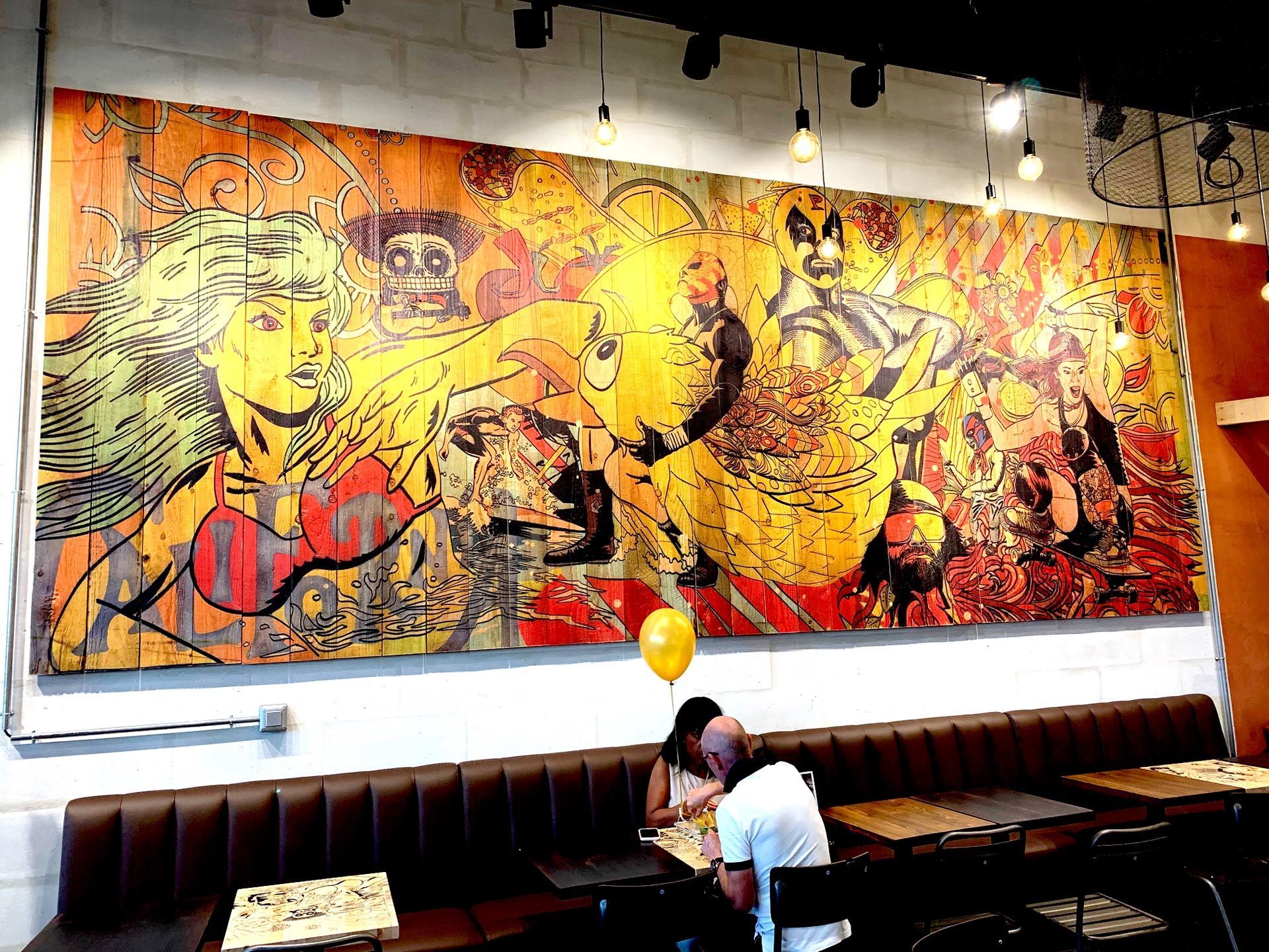 Fresque impression sur palettes