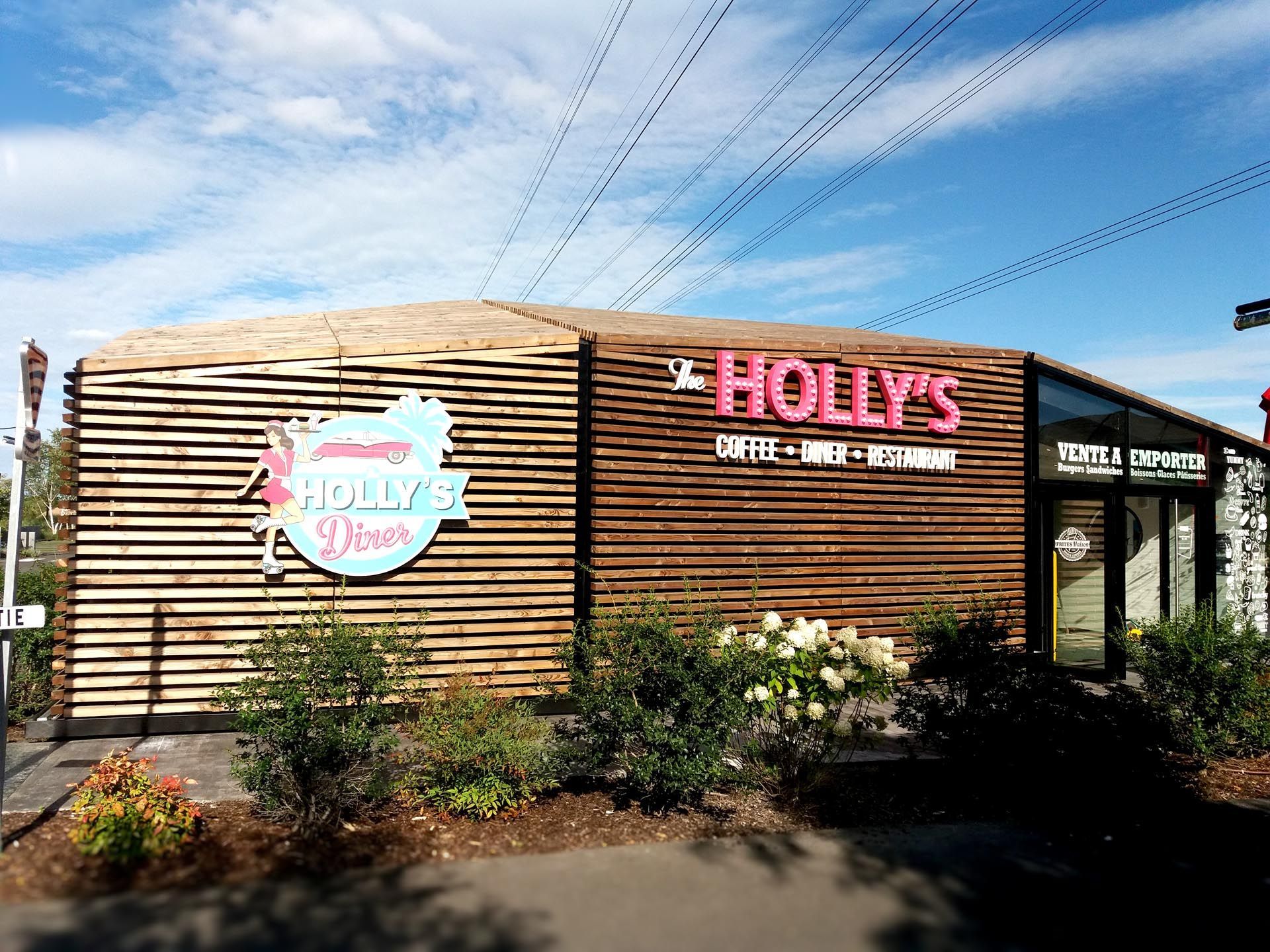 Lettres lumineuses rétro ampoule Holly's Diner