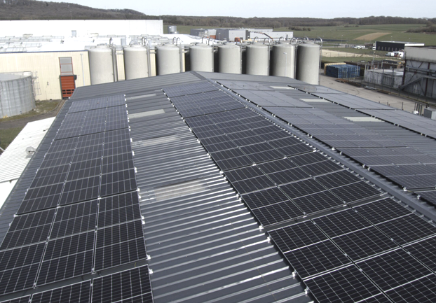 Toiture panneaux photovoltaïques, site de Vittel