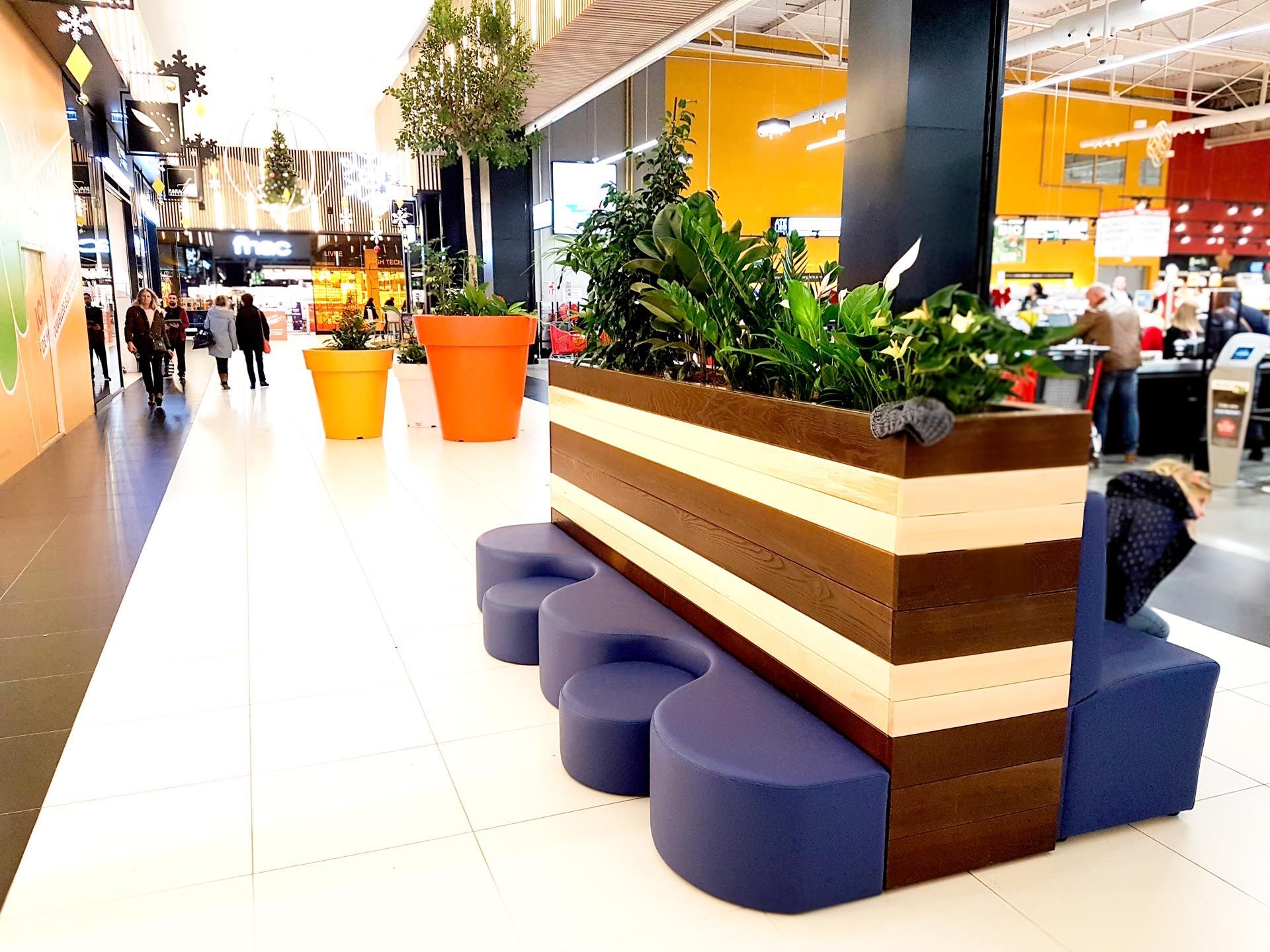 Séparation assise centre commercial Best