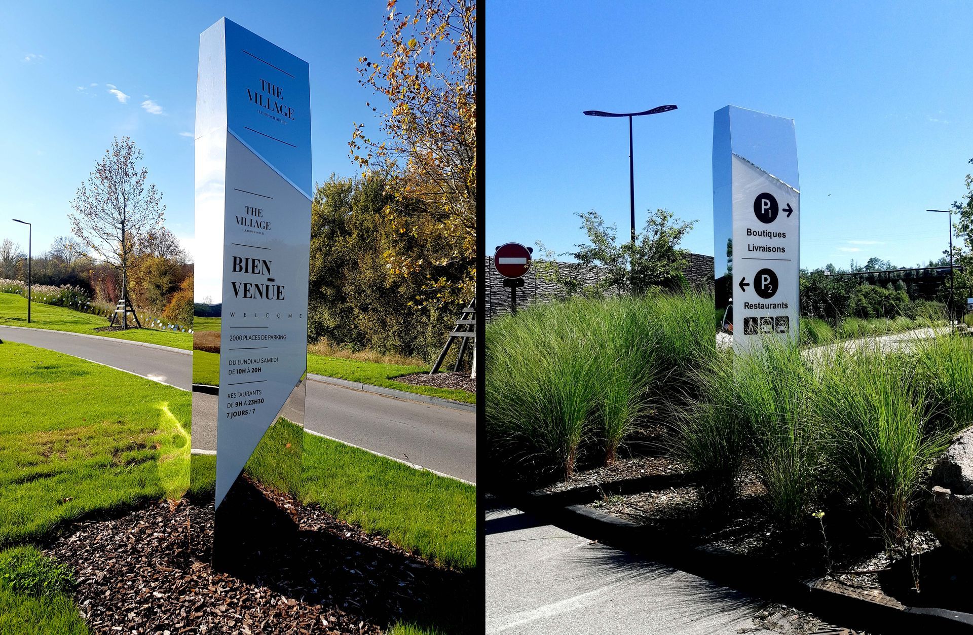 Totem lumineux poli miroir The Village