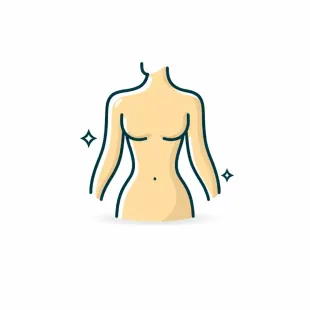 Una ilustración estilizada de un torso, brazos y cuello humanos sobre un fondo liso