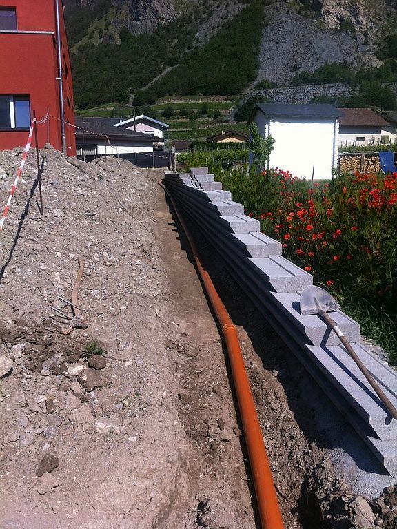 Construction d'un mur de soutènement - Cédric Devènes - Riddes