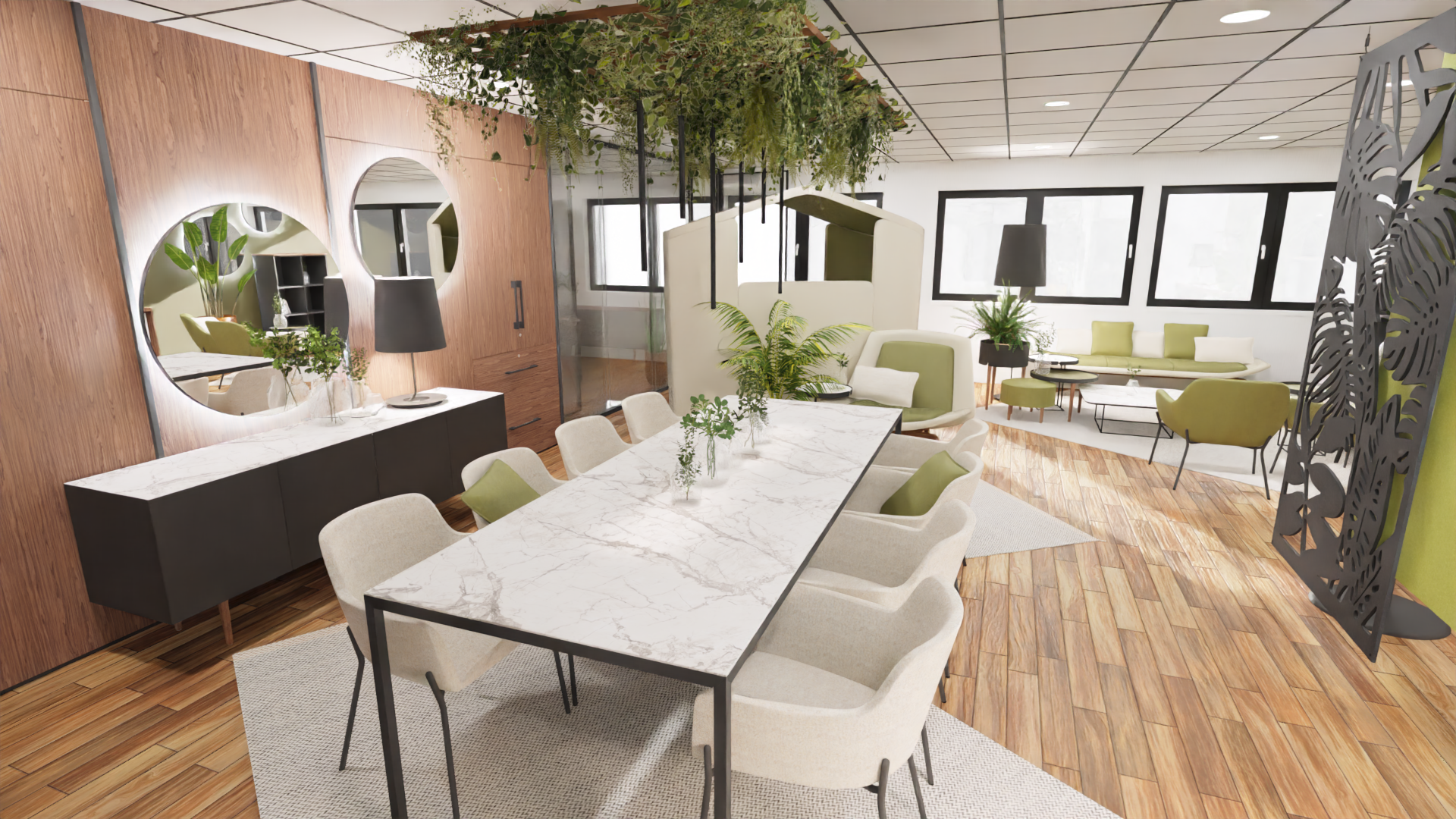 Cage d'escalier gaie et colorée