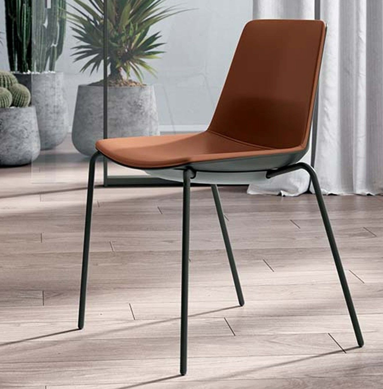 Chaise de bureau marron et noir