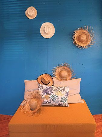 Chaffeuse et coussins