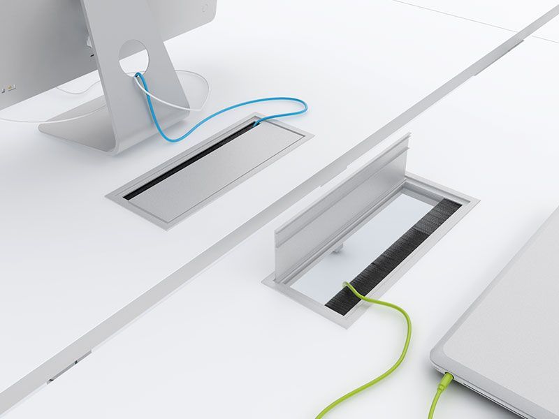 Passe-câbles pour bench blanc